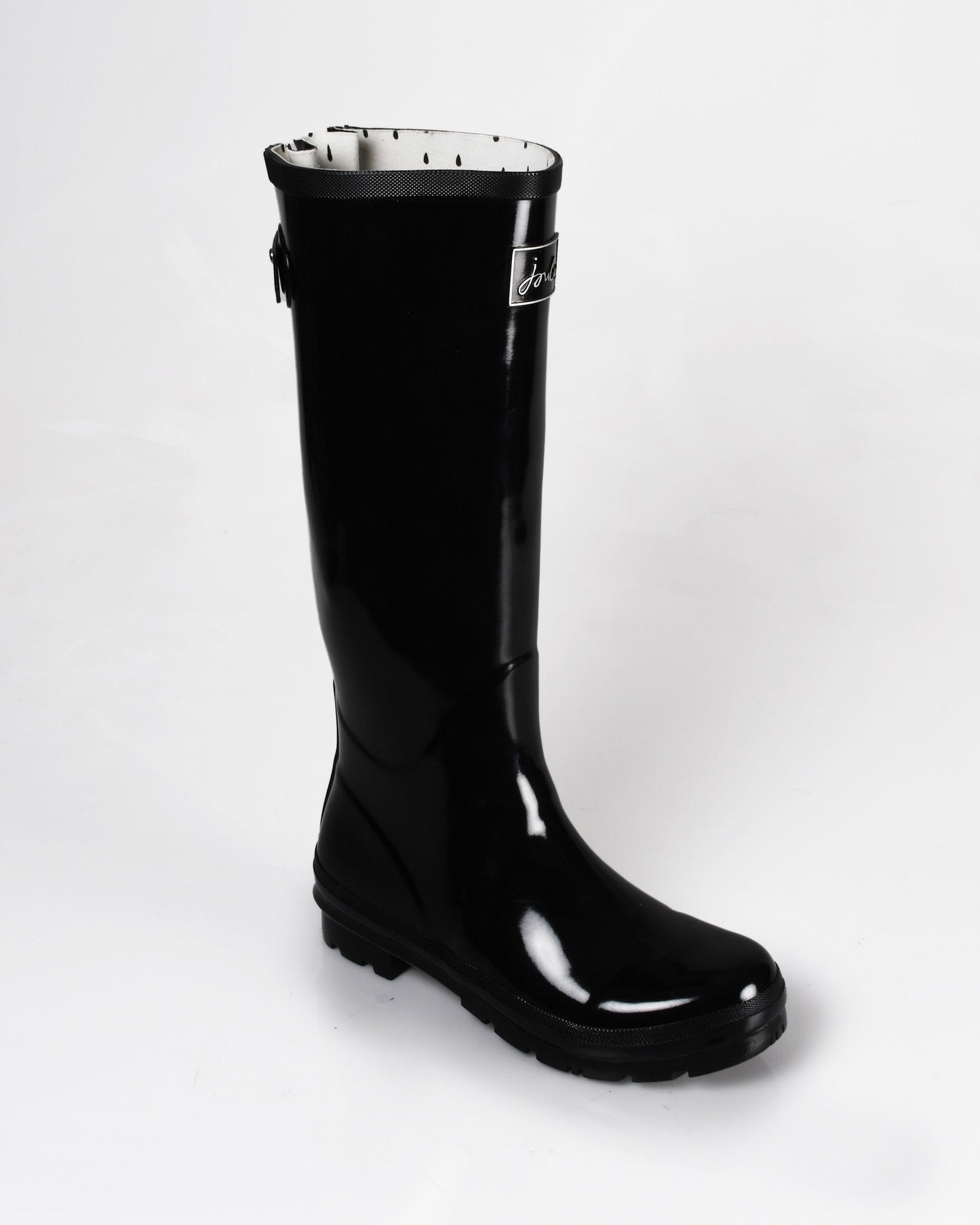 Joules Women's Gloss Black Field Wellington Boots
