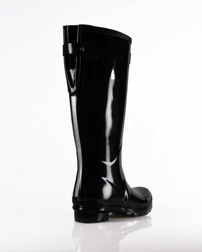 Joules Women's Gloss Black Field Wellington Boots