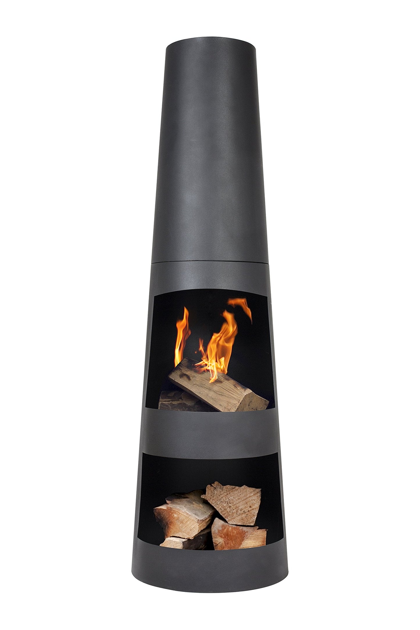 La Hacienda Circo 3 Piece Black Steel Chimenea