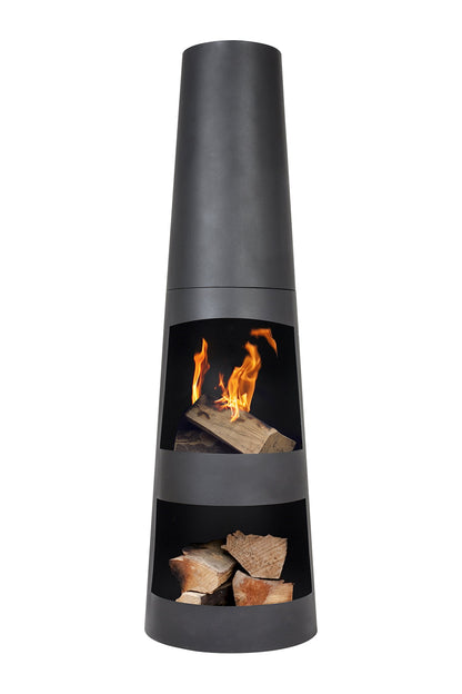 La Hacienda Circo 3 Piece Black Steel Chimenea