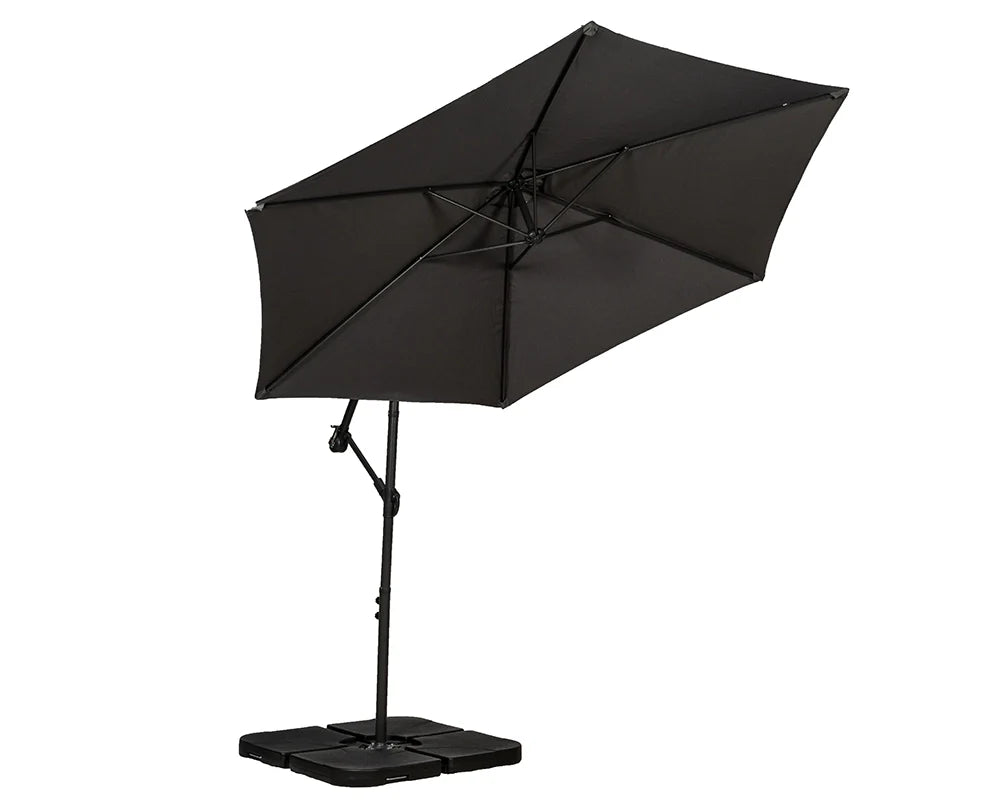 Royalcraft Grey 3m Standard Cantilever Powder Coated Parasol with Cross Stand