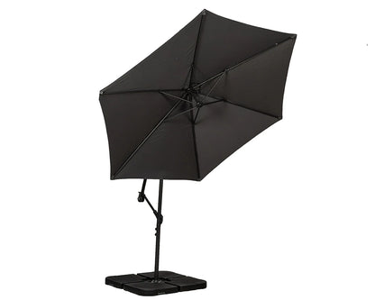Royalcraft Grey 3m Standard Cantilever Powder Coated Parasol with Cross Stand