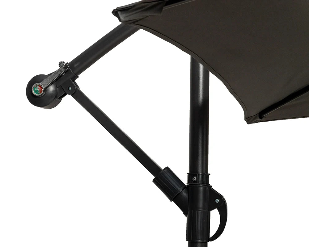 Royalcraft Grey 3m Standard Cantilever Powder Coated Parasol with Cross Stand