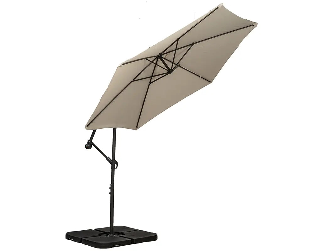 Royalcraft Ivory 3m Cantilever Powder Coated Parasol with Cross Stand
