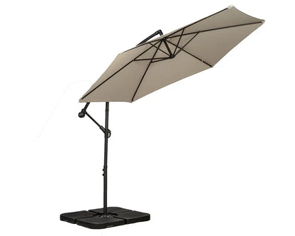 Royalcraft Ivory 3m Cantilever Powder Coated Parasol with Cross Stand