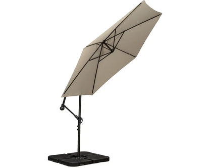 Royalcraft Ivory 3m Cantilever Powder Coated Parasol with Cross Stand