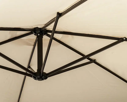 Royalcraft Ivory 3m Cantilever Powder Coated Parasol with Cross Stand