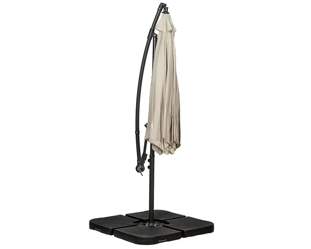 Royalcraft Ivory 3m Cantilever Powder Coated Parasol with Cross Stand