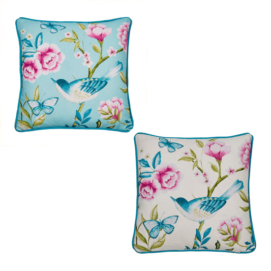 Dreams & Drapes Design Amelle Blue Outdoor Filled Cushion