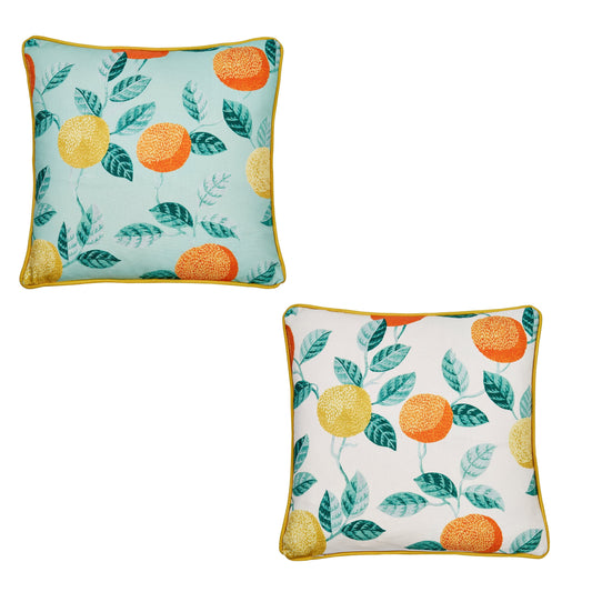 Dreams & Drapes Design Botanical Fruits Green Outdoor Filled Cushion