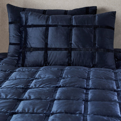 Soiree Brighton Navy Square Duvet Cover Set