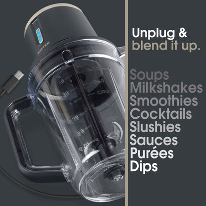 Salter Grey and Gold Cordless Jug Blender