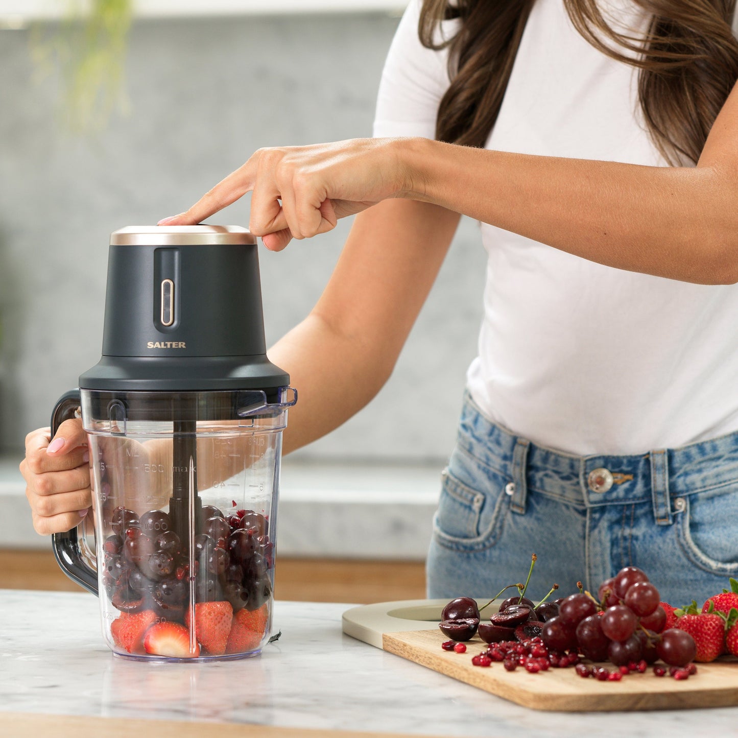 Salter Grey and Gold Cordless Jug Blender