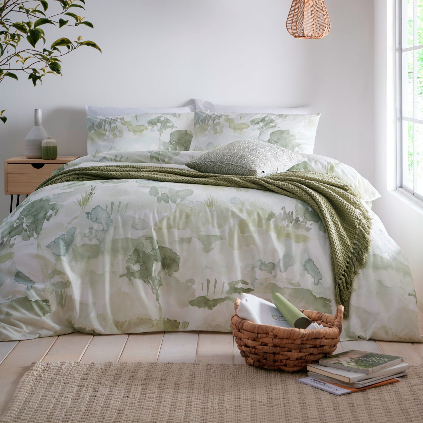 Appletree Loft Edale Green Duvet Cover Set