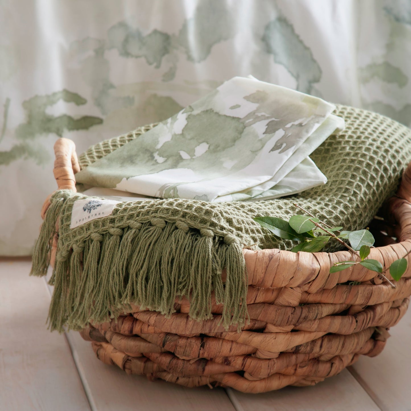 Appletree Loft Edale Green Duvet Cover Set
