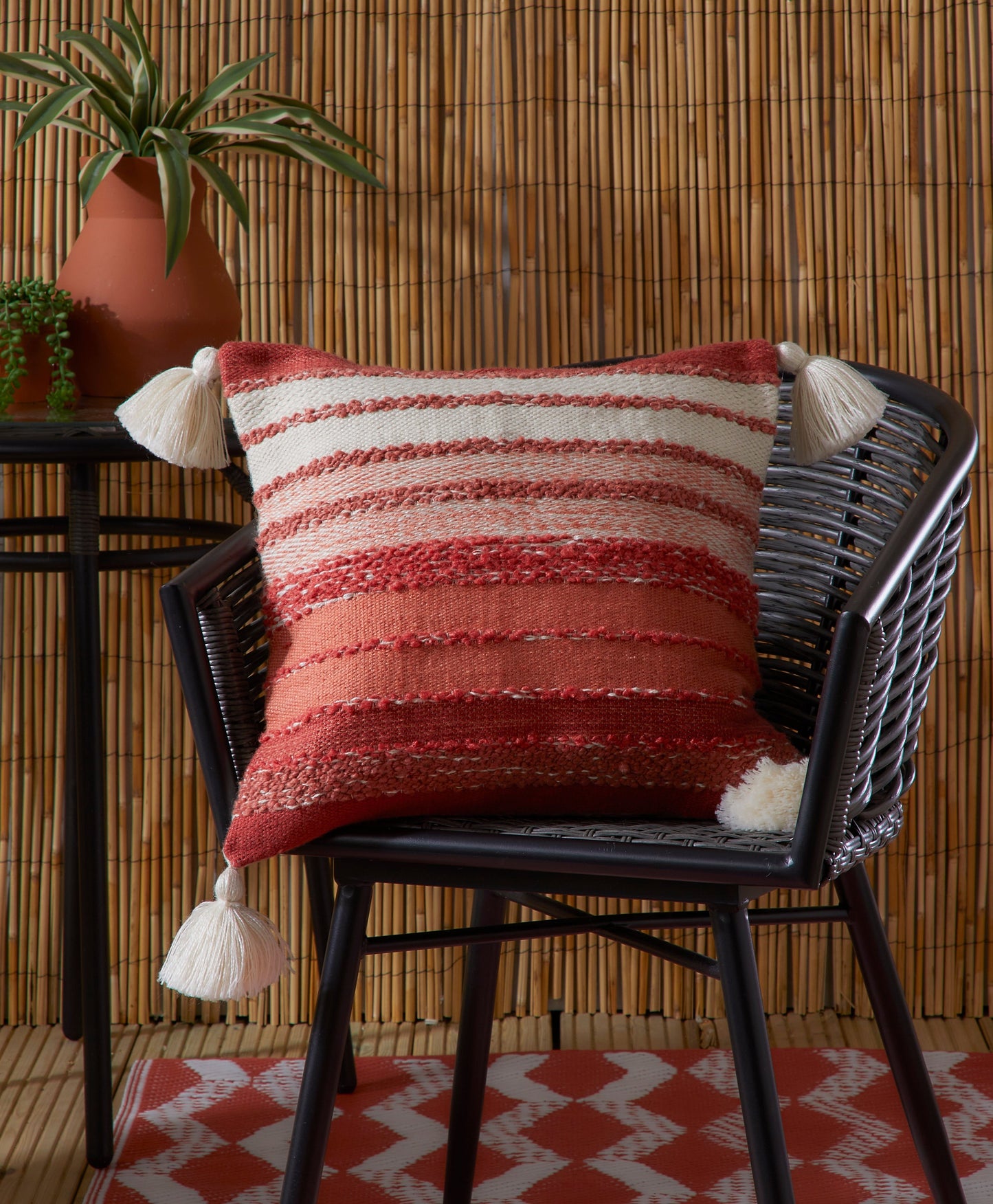 Drift Home Grayson Terracotta Outdoor Filled Cushion