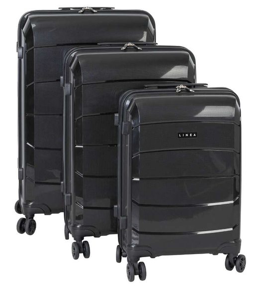 Linea Turin Luggage Black Cabin Case