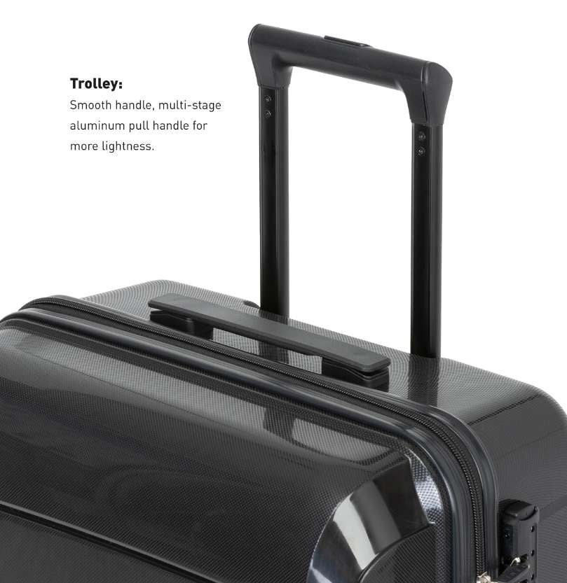 Linea Turin Luggage Black Cabin Case