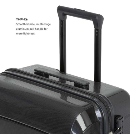Linea Turin Luggage Black Cabin Case