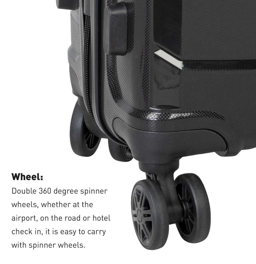 Linea Turin Luggage Black Cabin Case