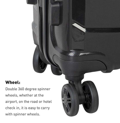 Linea Turin Luggage Black Cabin Case