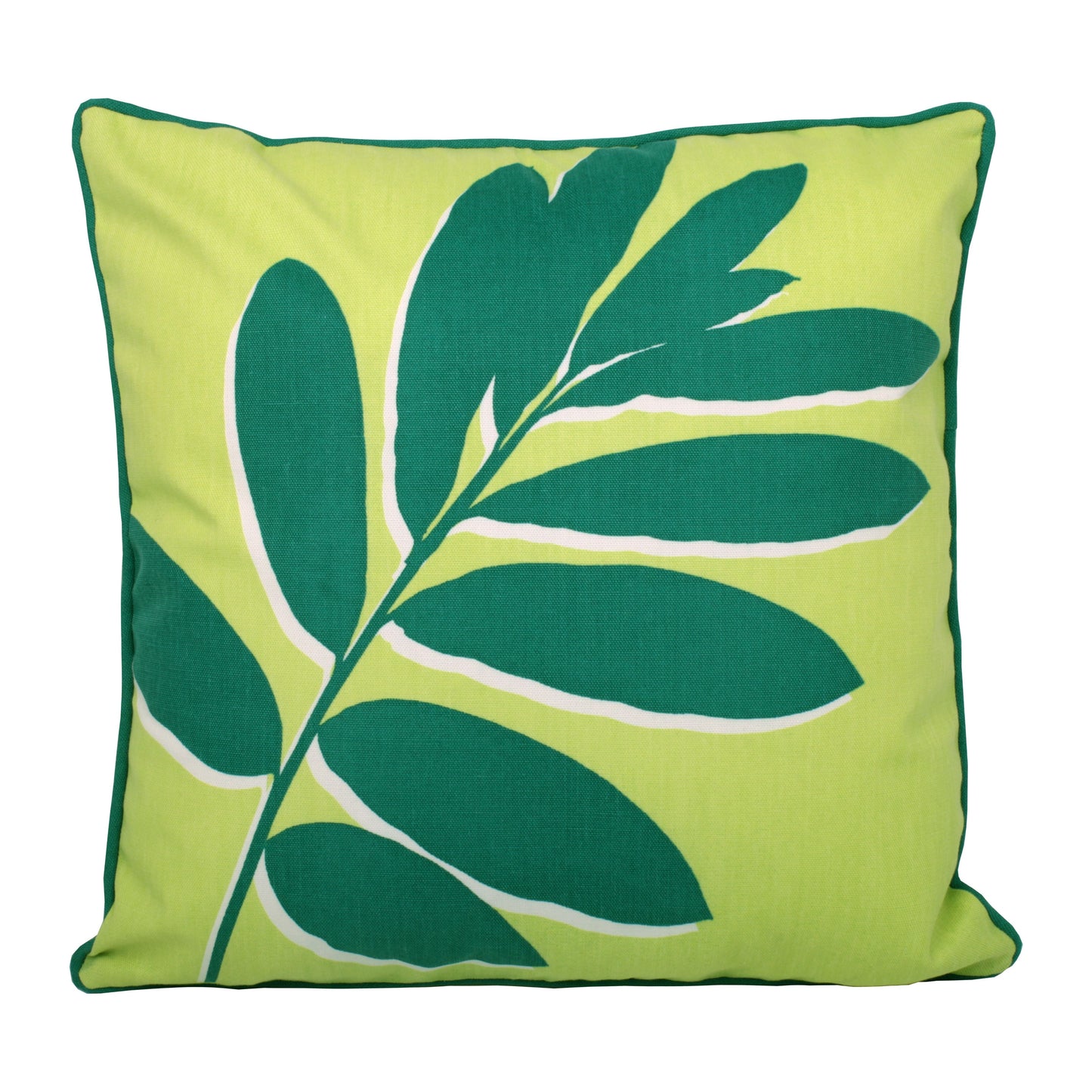 Fusion Green Leaf Print Filled Outdoor Cushion