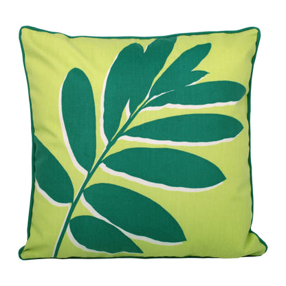 Fusion Green Leaf Print Filled Outdoor Cushion