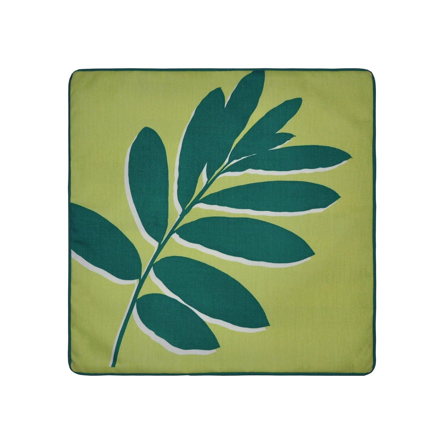 Fusion Green Leaf Print Filled Outdoor Cushion