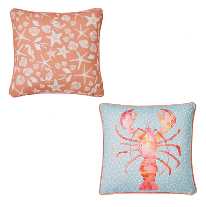 Fusion Lobster Orange Outdoor Filled Cushion