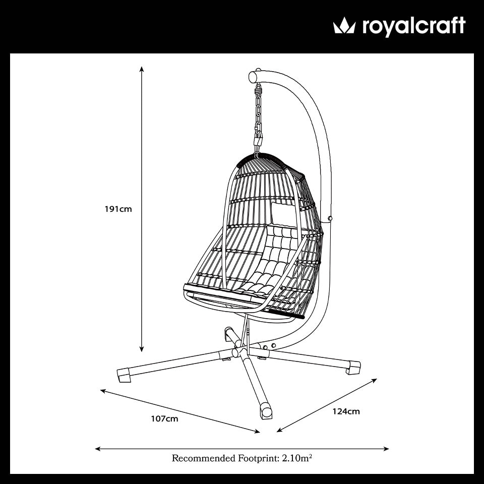 Royalcraft Relaxer Hanging Rattan Pod Chair