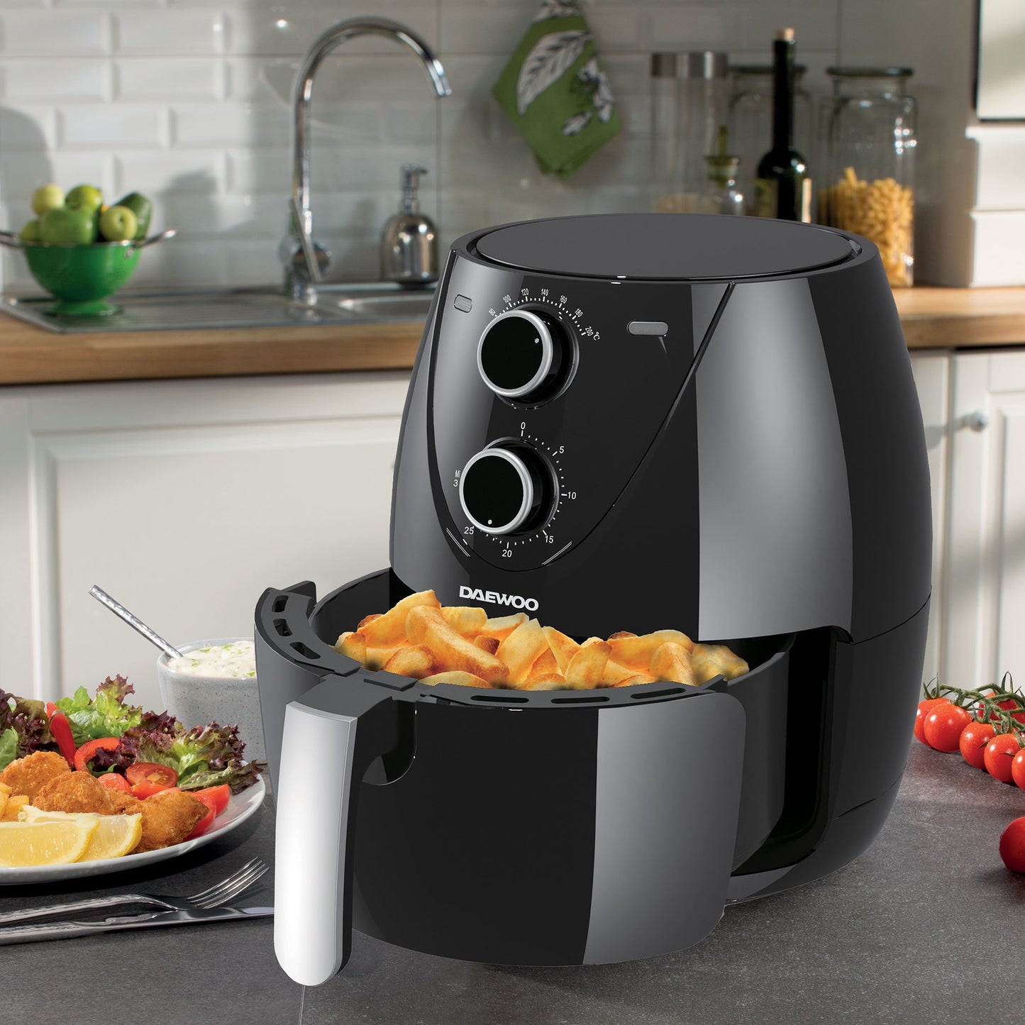 Daewoo 4L Single Pot Black Air Fryer