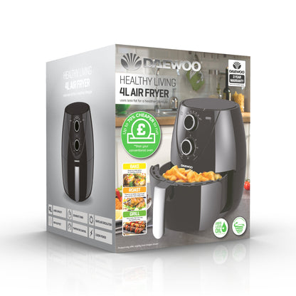 Daewoo 4L Single Pot Black Air Fryer