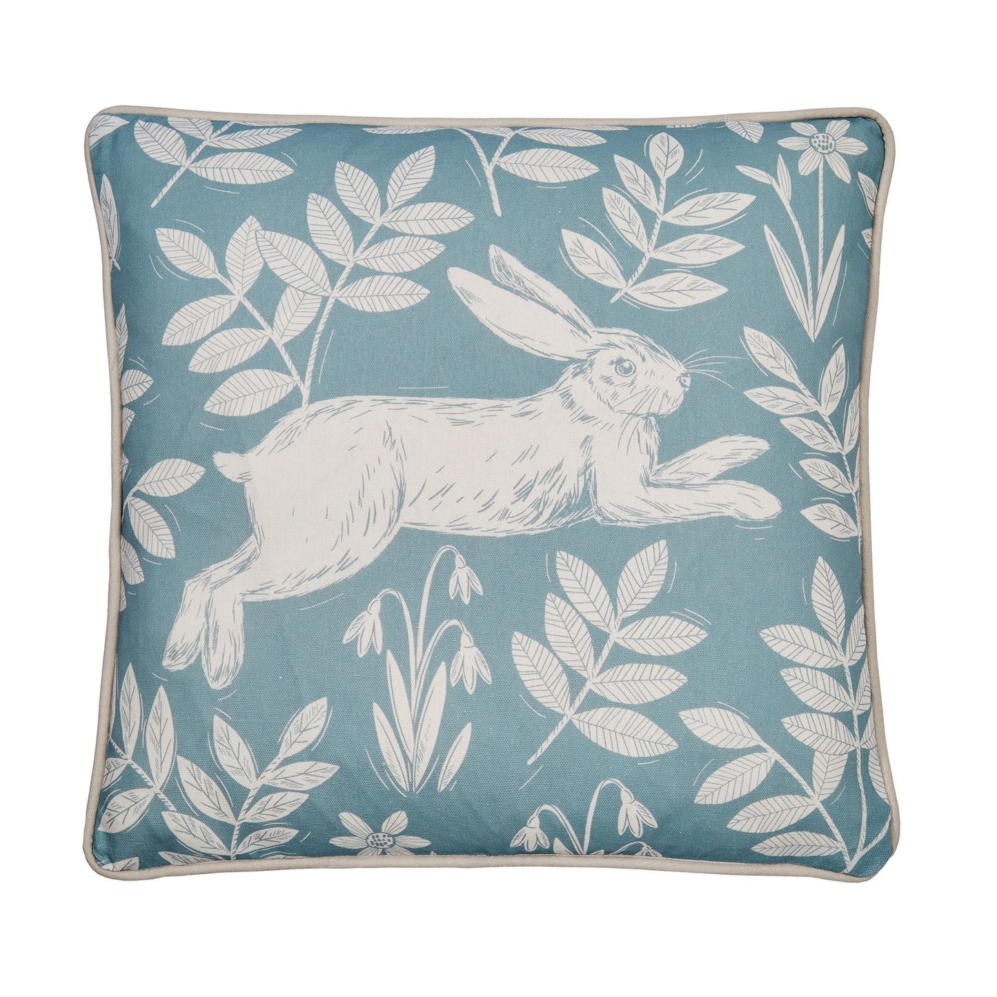 Dreams & Drapes Design Spring Rabbit Duck Egg Outdoor Filled Cushion