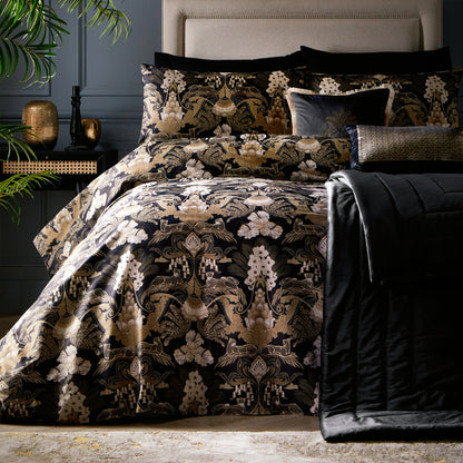 Laurence Llewelyn-Bowen Black and Gold Suburban Jungle Duvet Cover Set