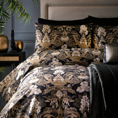 Laurence Llewelyn-Bowen Black and Gold Suburban Jungle Duvet Cover Set