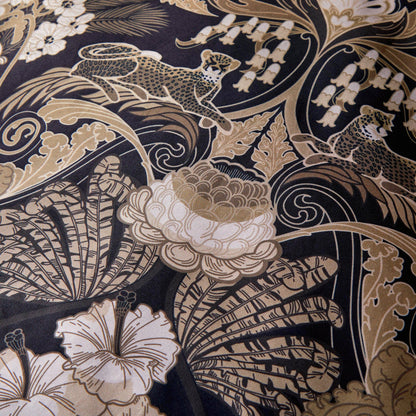 Laurence Llewelyn-Bowen Black and Gold Suburban Jungle Duvet Cover Set