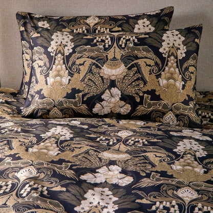 Laurence Llewelyn-Bowen Black and Gold Suburban Jungle Duvet Cover Set