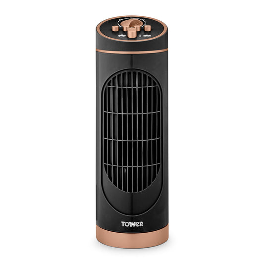 Tower Black and Rose 14 Inch Cavaletto Gold Fan