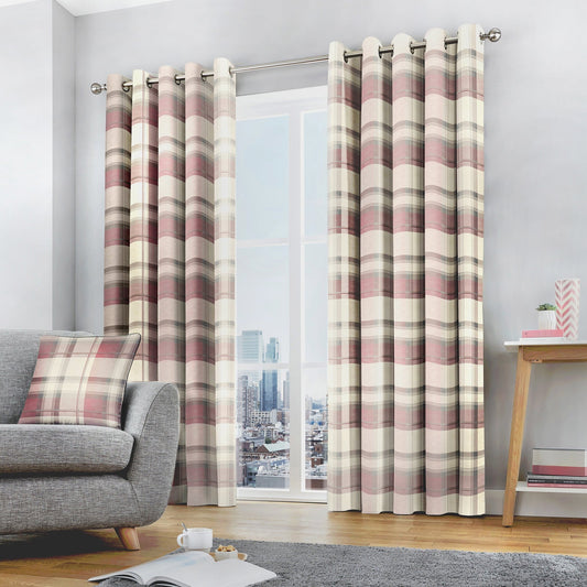 Fusion Balmoral Blush Check Curtains