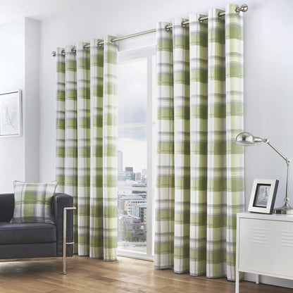 Fusion Balmoral Green Check Curtains