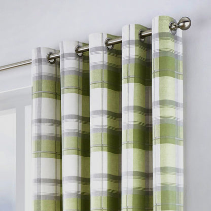 Fusion Balmoral Green Check Curtains