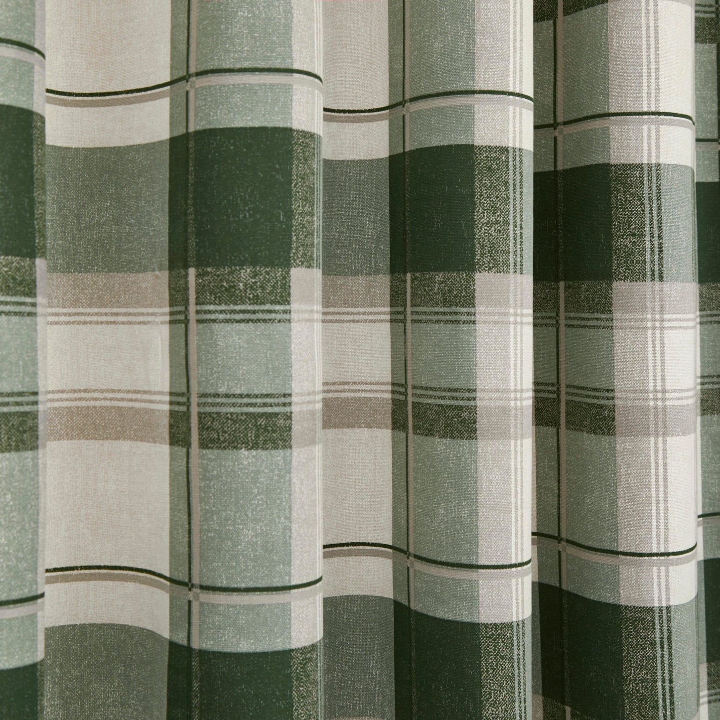 Fusion Balmoral Bottle Green Check Curtains