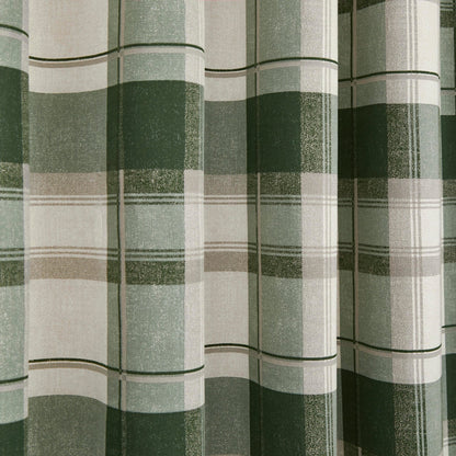 Fusion Balmoral Bottle Green Check Curtains