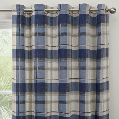 Fusion Balmoral Navy Check Curtains