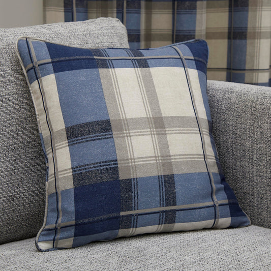 Fusion Balmoral Navy Check Cushion Cover