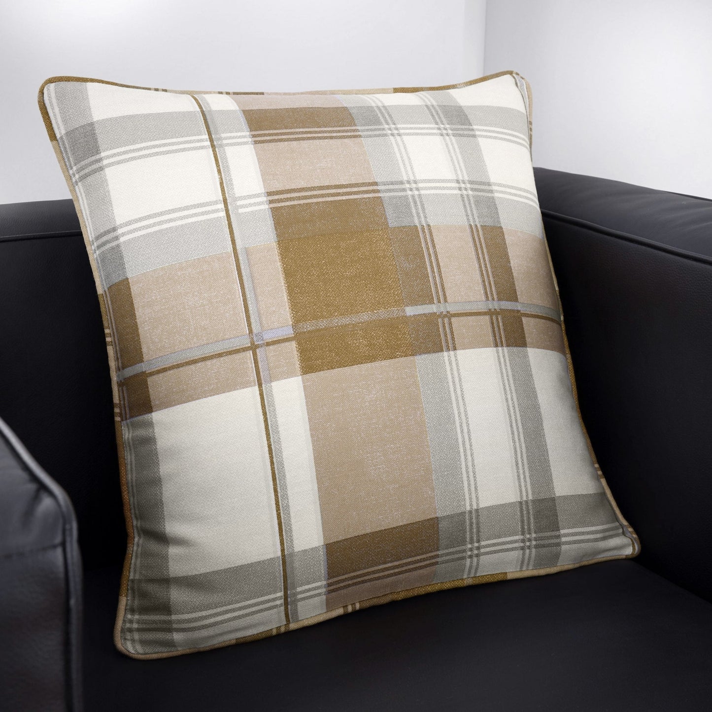 Fusion Balmoral Natural Check Cushion Cover