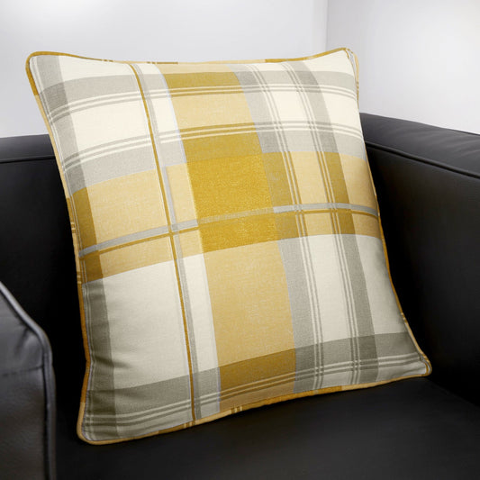 Fusion Balmoral Ochre Check Cushion Cover