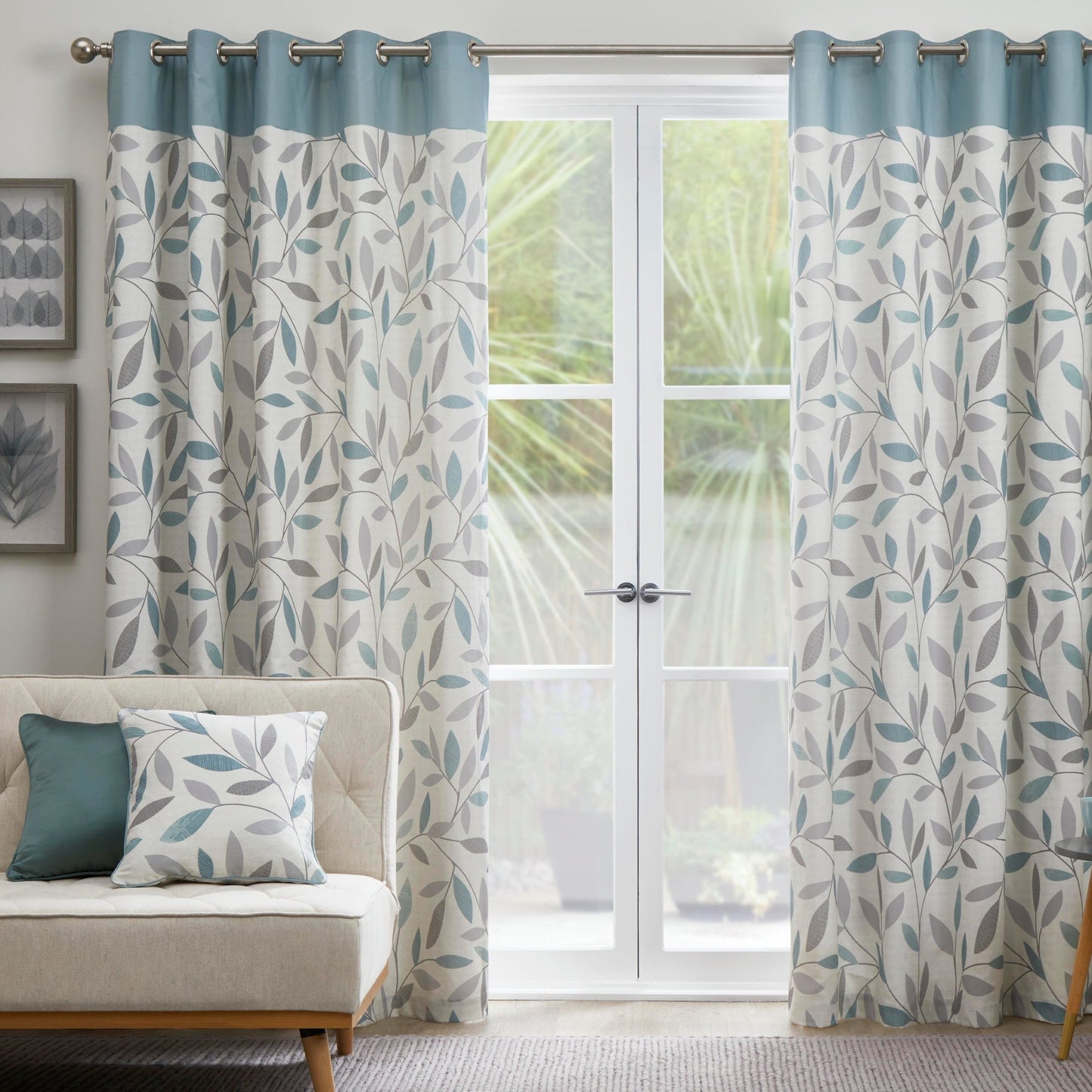 Fusion Beechwood Duck Egg Eyelet Curtains