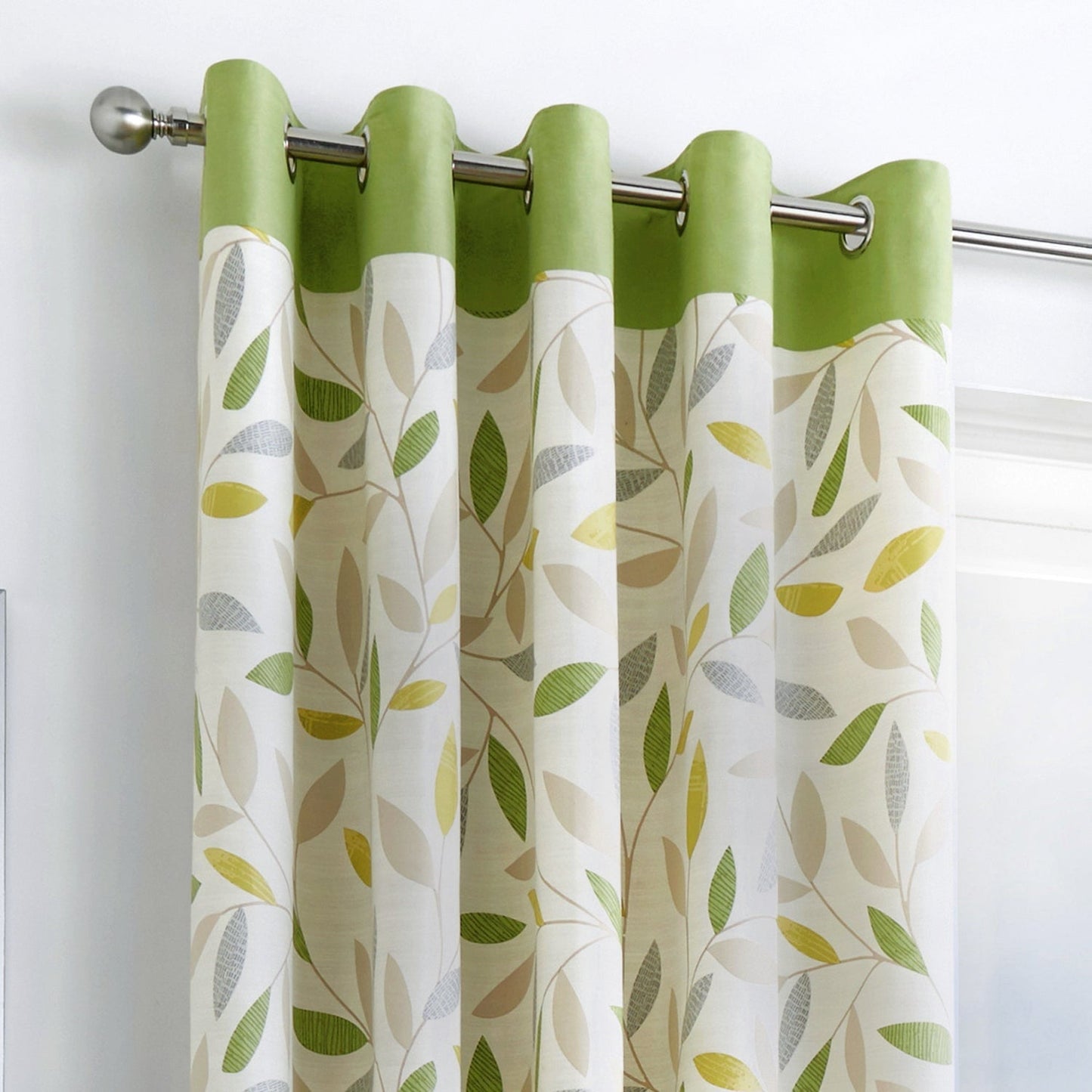 Fusion Beechwood Green Eyelet Curtains