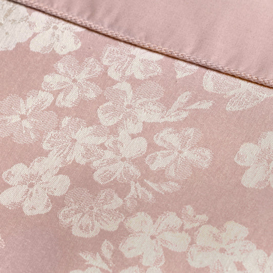 Dreams & Drapes Blush Woven Blossom Duvet Cover Set